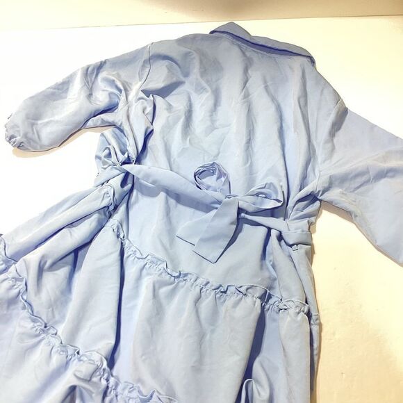 Simplee Plus Blue Ruffle Lace Belted Dress 3X - Picture 2 of 11